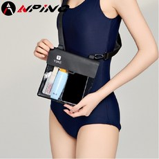 ANPING IPX8防水手機袋 可觸控拍照 透明PVC 斜背單背 游泳潛水 海邊戲水 大容量收納袋, 1個, PVC防水手機袋-黑