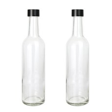 가인글로벌 와인375 투명병 + 스탬핑 숏캡 블랙, 2개, 375ml