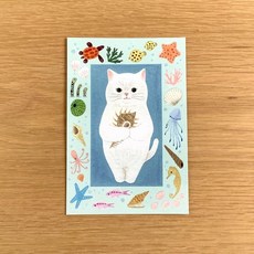 日本4legs插畫家明信片 圖畫書中的貓 #new3, 1個