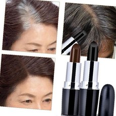 헤어 흰머리 가림 새치 부분염색 스틱형 헤어라인 커버 두피화장 외출용 헤어용품, 1개, 다크브라운