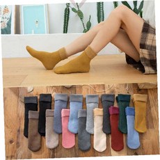 컬러풀 골지 기모 양말 10p 벨벳 수면양말 겨울 보온 무지 데일리 선물 단체