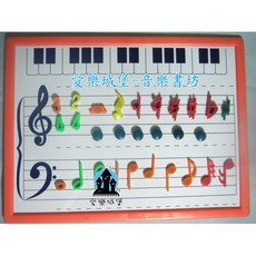 愛樂城堡 音樂磁鐵板 附豆豆磁鐵 認識五線譜 鍵盤 教學音樂教具, 1個