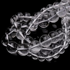 Chicager 주얼리 제작용 천연 보석 비즈 6mm 블루 토르말린 광택 매끄러운 라운드 원석 비즈 팔찌 목걸이용 38.1cm(15인치), 투명 쿼츠