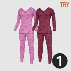 트라이 꽃무늬내복 할머니내의선물 면100 레이스 양면 순면 겨울 동내의 세트