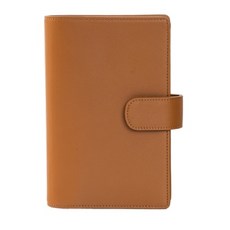 Amnery美國安尼瑞 Believe系列A6真皮K環活頁手賬本 記事本 錢包筆記本 送禮, 金棕, 1個