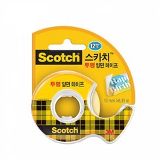 스카치 투명 양면 테이프 12mm x 6.35m, 3개