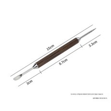 라떼 아트 손잡이가 에스프레소 이중 끝 전문가용가용 도구 만드는 있는 나무 펜 바리스타, 1개, 에보니 양끝 라인 핀