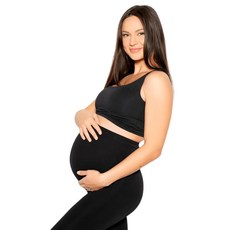 Mamafique 여성용 임산부 레깅스 복부 지지 울트라 소프트 임산부 요가 임산부 바지 블랙. S