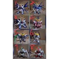 SD鋼彈公仔收藏組 自由 攻擊自由 無限正義 死神 巴巴托斯 獨角獸 異端鋼彈模型, 1個, 2