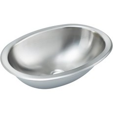 RecPro RV 스테인리스 욕실 세면대 17인치 x 12인치 | 작은 타원형 드롭인 브러시드 마감 내구성 강함 녹 및 부식 방지 2인치 배수구