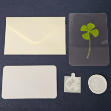 행운의 네잎클로버 코팅 편지봉투 실링왁스 스티커 세트, 1팩, 네잎클로버 세트