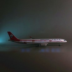 飛機模型 47厘米帶輪子帶燈南航飛機模型空客320neo華夏青島吉祥航空航模 航模客機 仿真原型機 航空模型, 川航320neo高配版（帶燈）, 1個