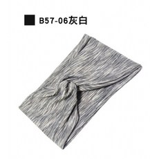 廣隆 Ｂ57 交叉頭帶 吸汗止汗運動頭帶 束髮圈髮帶 毛巾髮帶頭巾 跑步瑜珈健身運動頭巾, 1個, B57-灰白