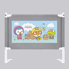뽀로로 슬라이딩 침대 안전가드 + 연결캡 세트, 그레이실크전사(안전가드)