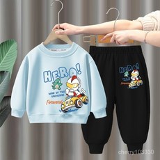 【臺灣出貨】男童套裝 男童衛衣衛褲 奧特曼套裝 賽羅套裝 男童奧特曼衣服套裝春秋新款男寶寶洋氣衛衣衛褲運動服兩件套 J4