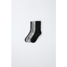 자라 ZARA 플레인 미디엄 삭스 4켤레 세트 - 그레이 4934799802 938591
