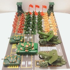二戰兵人套裝 懷舊塑料士兵模型, 1個, 模型66件套