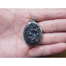 能量礦石 泰國銀流鐵力泥鎳萊能量護身符墬子, 1個, 編號334