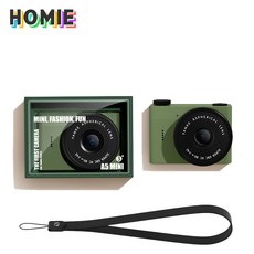 HOMIE 미니카메라 2K 화소 디지털카메라 고화질 스크린 빈티지카메라 사진 촬영+동영상 녹화 카메라 64GB, 녹색 녹색
