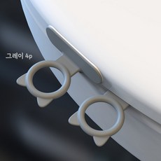 모소가 고양이모양 다용도 변기 커버 손잡이, 그레이4p, 1세트