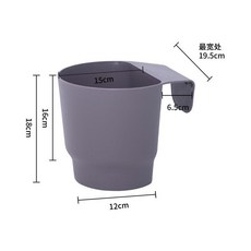 塑料陽臺長方形掛式花盆 庭院掛盆 護欄馬鞍騎馬盆, 1個, 灰色掛盆