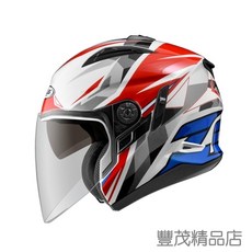 ZEUS 瑞獅 ZS-613B 3/4罩 安全帽 消黑白紅, 白紅藍