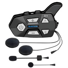 WAYXIN R9 ENC&DSP&CVC IP67 Qualcomm Bluetooth 오토바이 인컴 6인 동시 통화 오토바이용