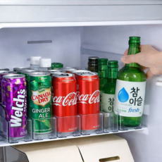 인즈홈 냉장고 깔끔정리 꺼내기 간편한 자동보충 음료 디스펜서, 1개, 투명