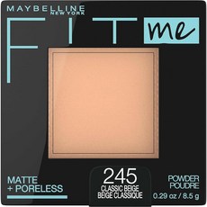 메이블린뉴욕 MayBELL 벨ine FIT 핏 Me MAT 매트te + Poreless 프레스드 페이스 파우더 메이크업 & 세팅 파우더 토피 1개입, 245 CLASSIC BEIGE