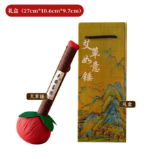 養生艾草錘文創禮品包 節日禮盒 新年禮物 經絡拍打棒, 養生艾草錘-喜樂紅