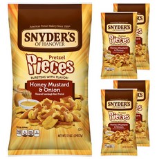 스나이더즈오브하노버 프레첼 피스 허니 머스터드 & 어니언, 340.2g, 5개