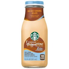 Starbucks Frappuccino Lite 바다 소금 캐러멜 젤라토 차가운 커피 음료 240ml(9.5온스), Starbucks Frappuccino Lite, 바다