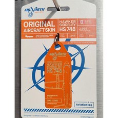 퇴역 항공기 플레인 태그 키링 캐나다 에어노스 HS748 C-FYDY, 오렌지 140, 1개