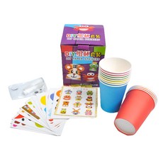 DIY紙杯套裝 DIY紙貼, 卡通紙杯玩具套裝, 1個