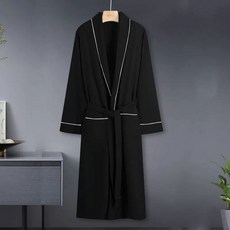 호텔 가운 여성 순면 사이즈 속건 흡수 잠 남성 커플, 1개, A. 싱글 가운 DL08 블랙