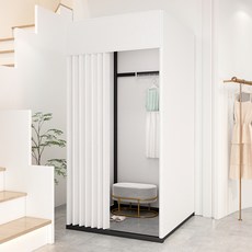 이동식피팅룸 옷가게 간이탈의실 사각 피팅룸 조립식 옷갈아입기 80*80*200cm, 그레이