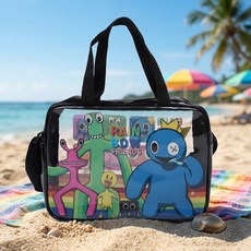 아동용 레인보우프렌즈 케릭터 수영가방 비치백 물놀이 가방, 블랙