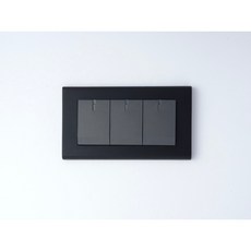 Panasonic國際牌GLATIMA鋅合金曜黑開關插座面板蓋板，螢光三開, 1個, 螢光3開（灰