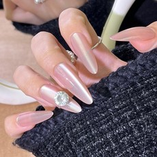 小紅書爆款穿戴甲高級感貓眼水鑽美甲片漸變輕奢純欲假指甲貼30片, 1個, BY1857獨一無二:手工甲XS碼#10片/袋