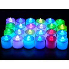 LED仿真電子蠟燭燈 安全無煙七彩自動變色 適用求婚告白生日派對裝飾, 電子蠟燭燈【七彩(附電池自動慢速變色)】, 七彩