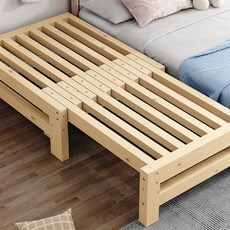 원목침대프레임 접이식 자취방 확장형 사이드 간이 길이 싱글 깔판, 7. 폭150cmx길이110-200cm