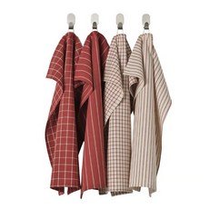 이케아 키친크로스 순면 100% 행주 새로운패턴 4P, 1세트, 레드컬러패턴