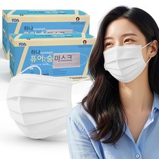 퓨어숨 국내산 일회용 숨쉬기편한 덴탈마스크 50매, 화이트, 2개