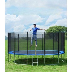 야외 트램폴린 방방 캐노피 트램펄린 옥외 대형 원형 캠핑장 대형트램펄린 방방이 점핑, 4.28m 블루 (그물+사다리)