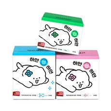 하얀하얀 유기농 순면 생리대 체험팩 3팩구성 (라이너 중형 대형), 팬티라이너2팩+대형1팩