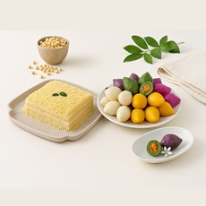 함지박떡방 제사떡 찹쌀 노란콩 콩시루떡 깨송편 세트, 1개, 1.2kg