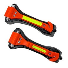 세고모 툴스 차량 창문 차단기 안전벨트 커터가 장착된 비상 탈출 안전 망치 2개 ESHM02, 2 Pack
