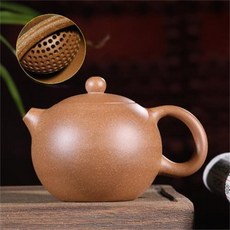 手工(卡口一粒珠) 正宗宜興紫砂壺 原礦黃金段泥(有證書), 黃金老段泥素面一粒珠170毫升大球孔, 1個