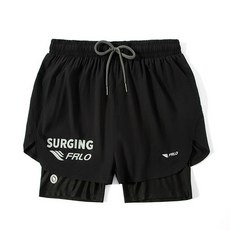 男士白色雙層五分平角泳褲 防尷尬透氣速乾寬鬆大碼