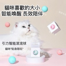 寵愛毛宅 貓咪玩具 逗貓球 自動逗貓球 智能自轉滾球 貓咪互動玩具, 粉色,普通常規版, 1個